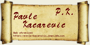 Pavle Kačarević vizit kartica